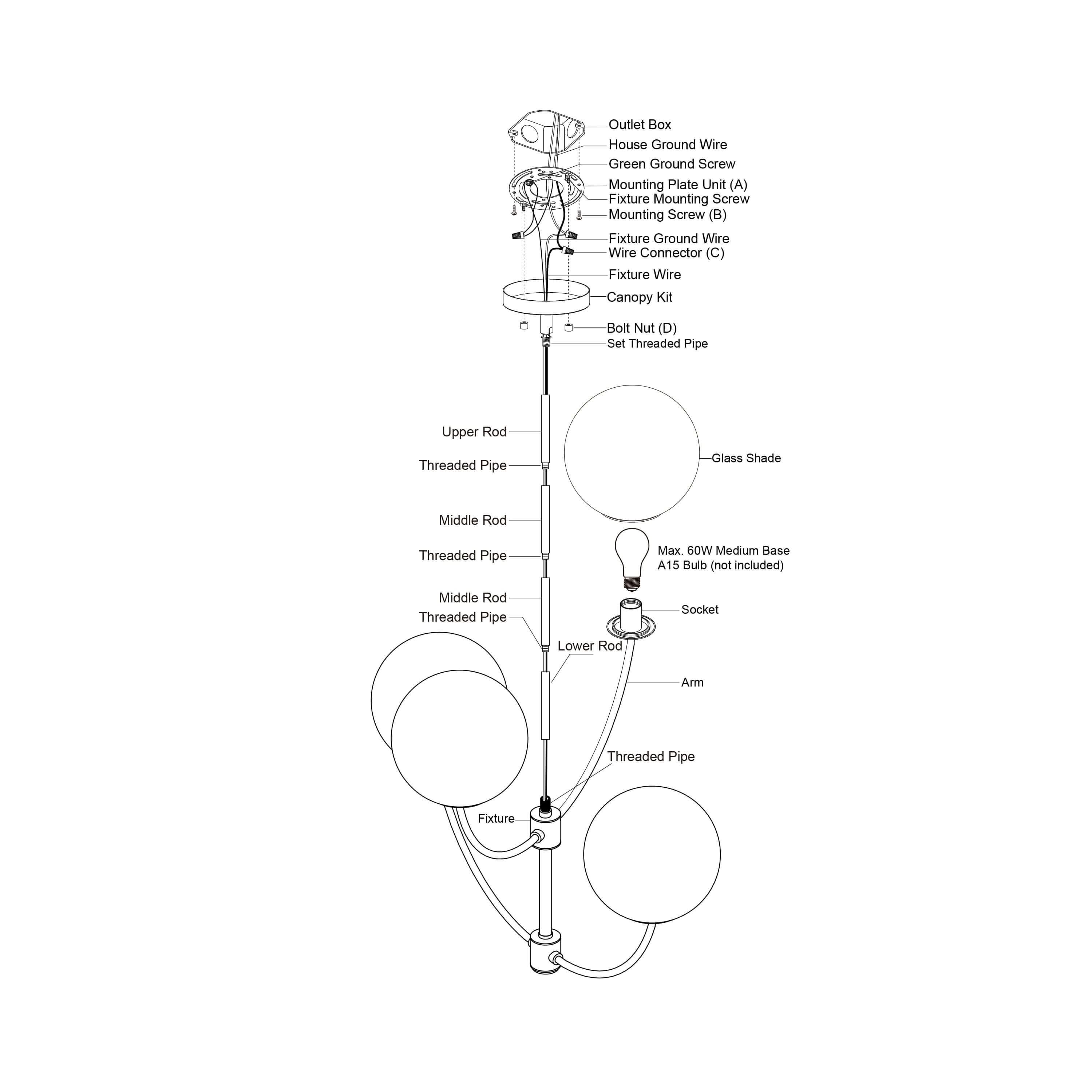 Avers 4-Light Chandelier