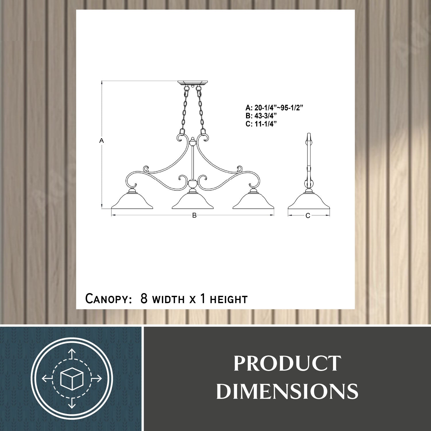 Monrovia 3-Light Linear Chandelier