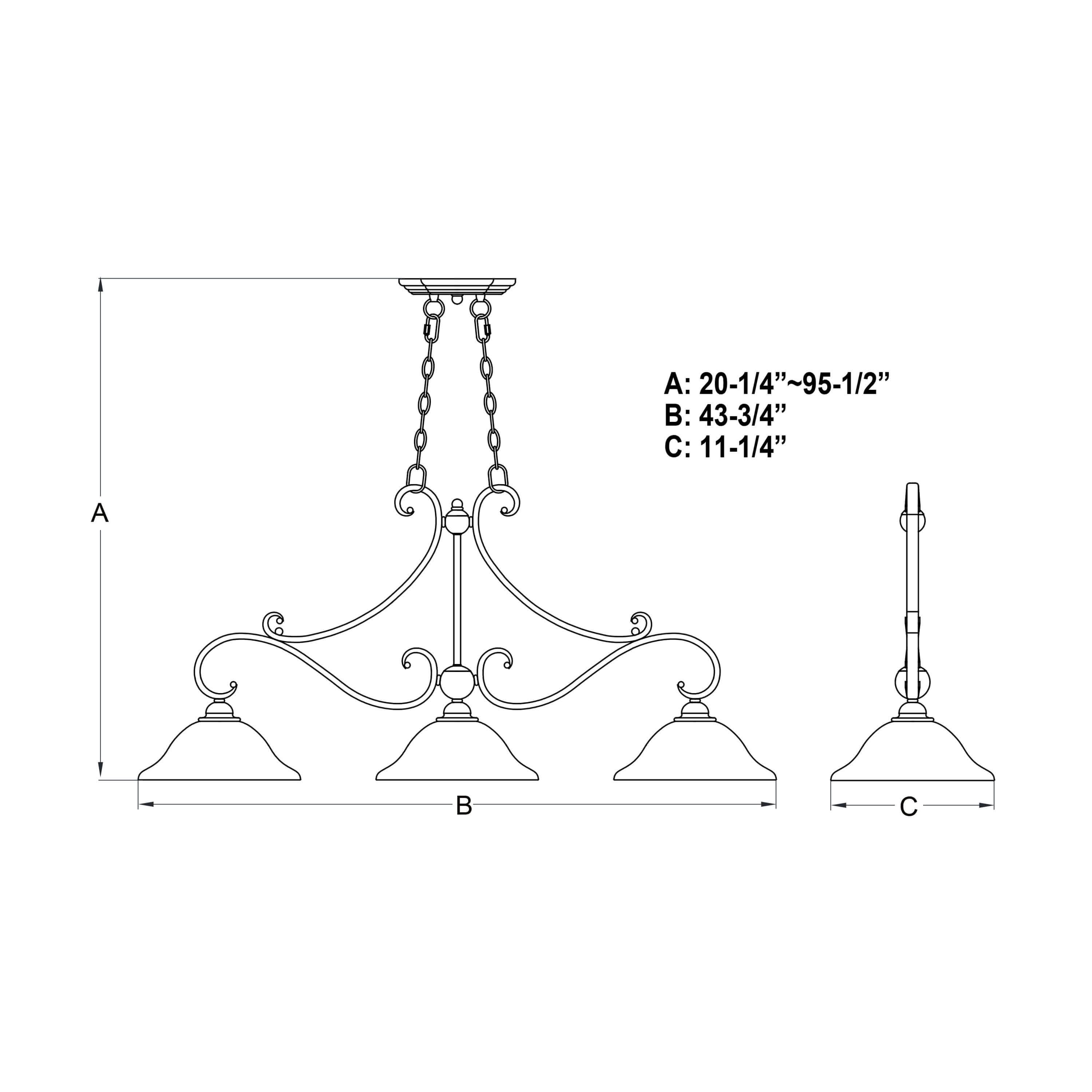 Monrovia 3-Light Linear Chandelier