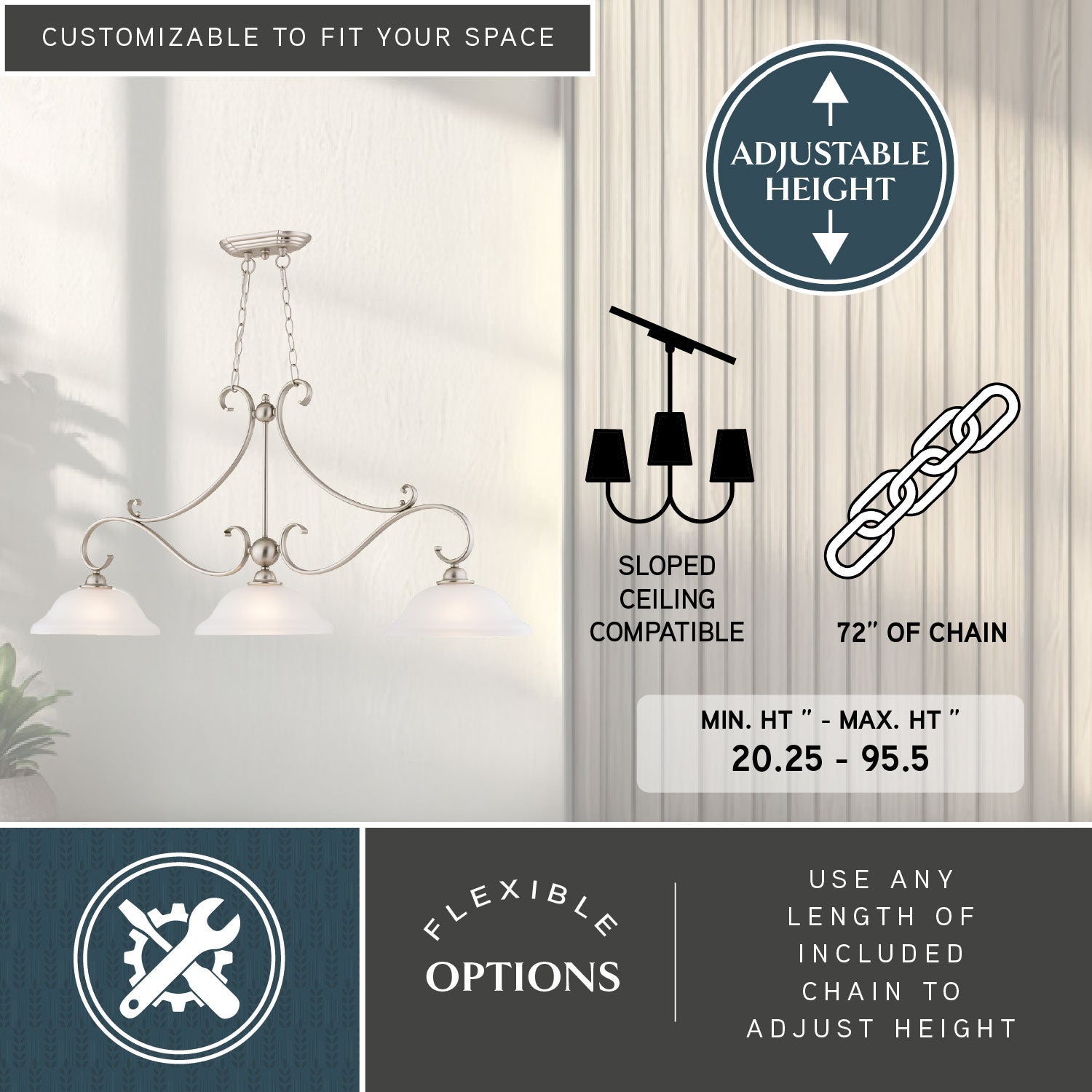 Monrovia 3-Light Linear Chandelier