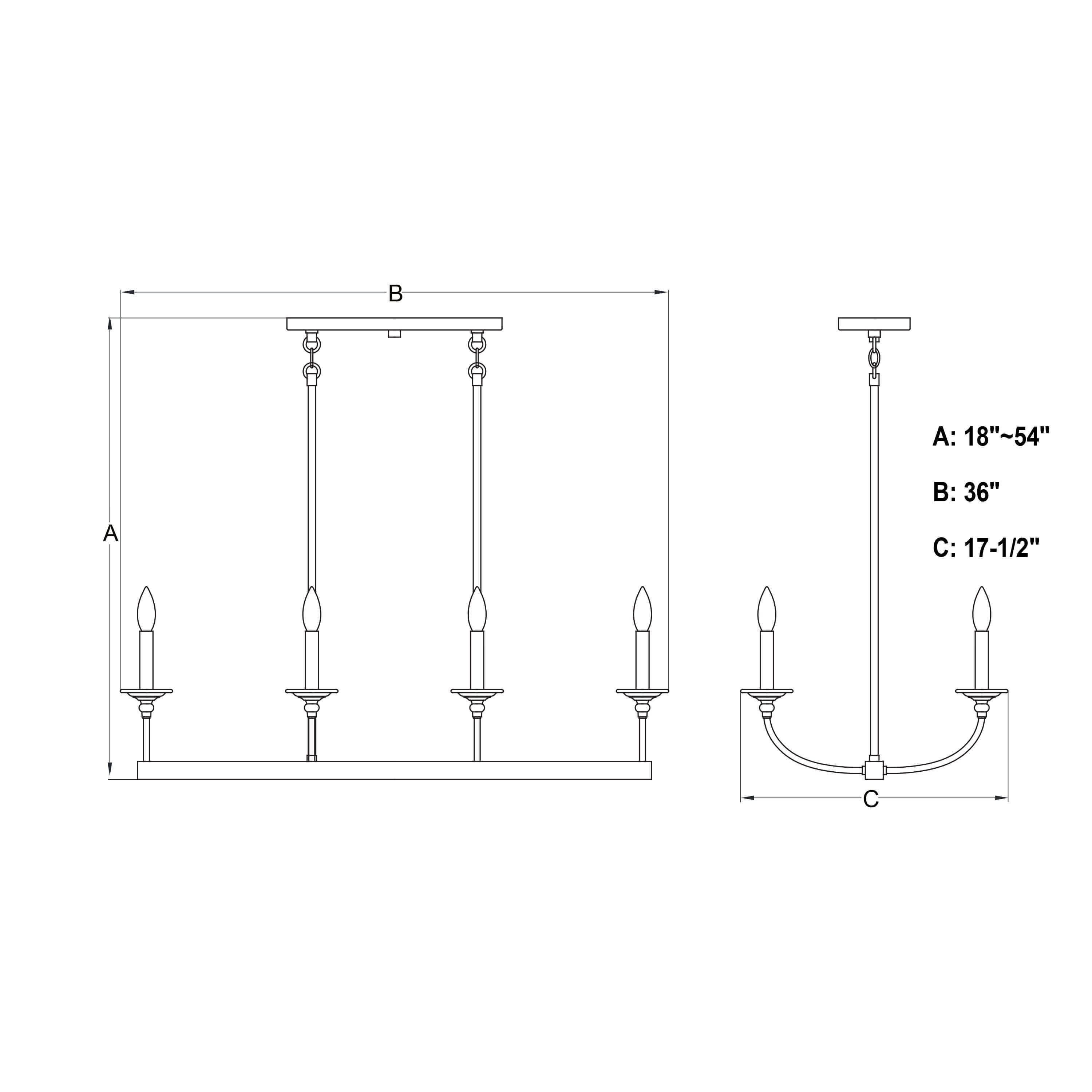 Durham 8-Light Linear Chandelier