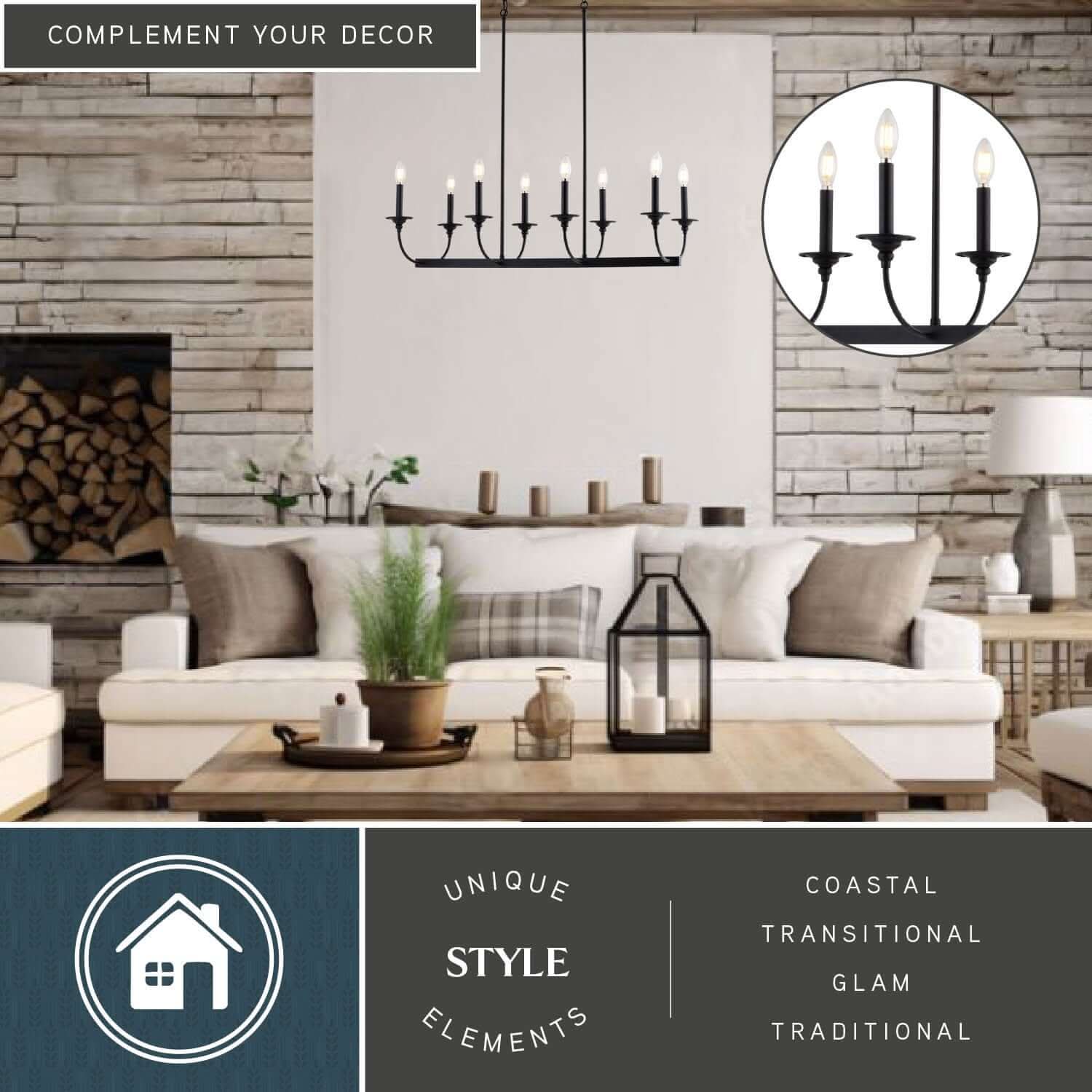 Durham 8-Light Linear Chandelier