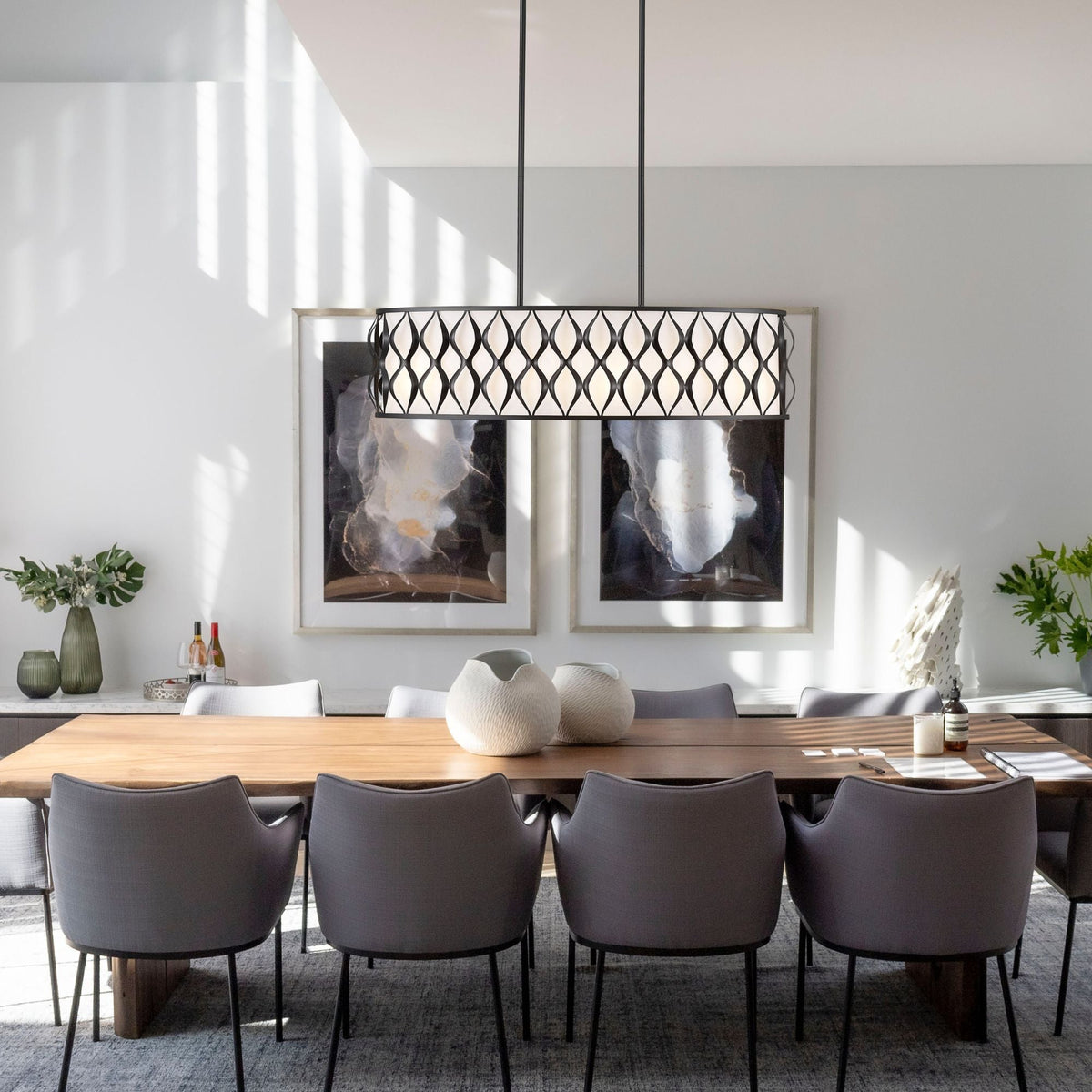 Harden 10 Light Linear Chandelier Matte Black