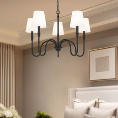 Jisele 5 Light Chandelier Matte Black