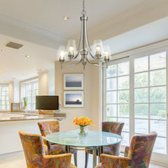 Joliet 5 Light Chandelier Brushed Nickel