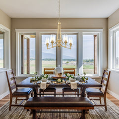 Joliet 5 Light Chandelier Burnished Brass