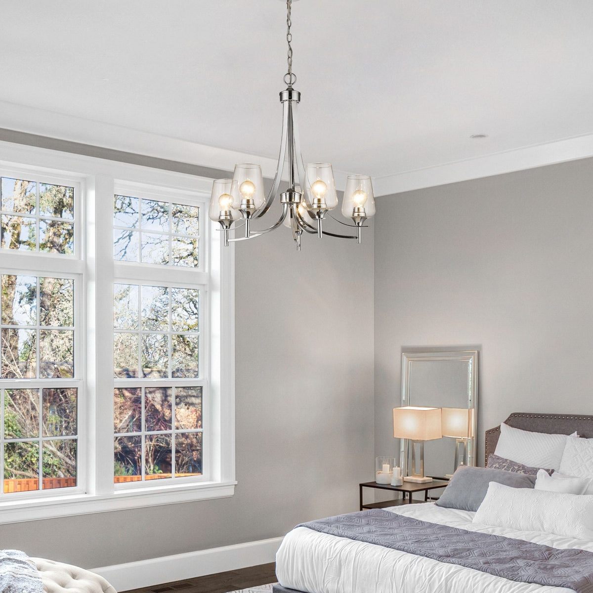 Joliet 5 Light Chandelier Chrome