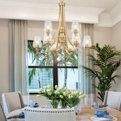 Joliet 9 Light Chandelier Burnished Brass