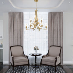Joliet 9 Light Chandelier Burnished Brass