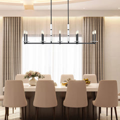 Kaden 10 Light Linear Chandelier Matte Black