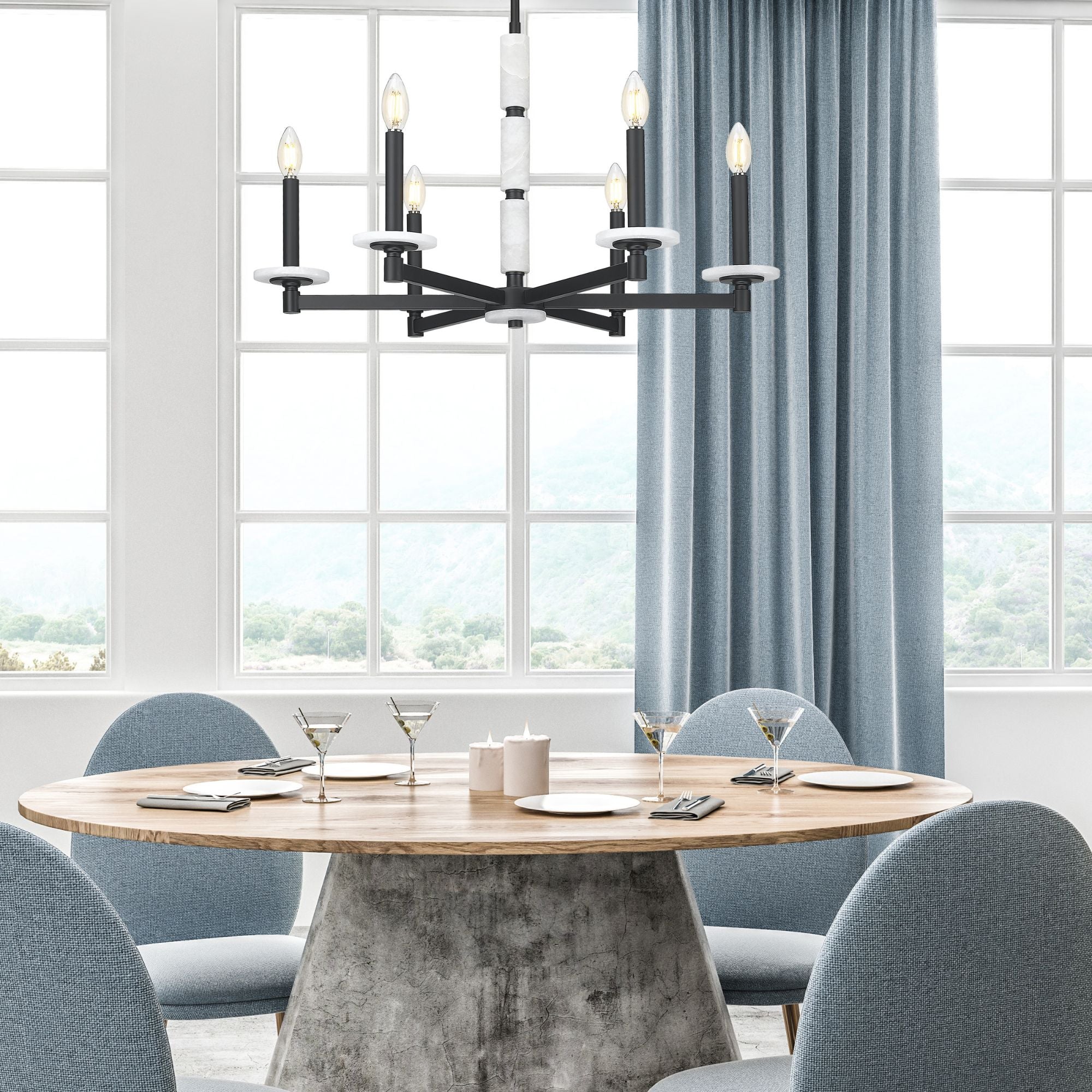 Kaden 6 Light Chandelier Matte Black