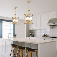 Katerina 4 Light Chandelier Rubbed Brass