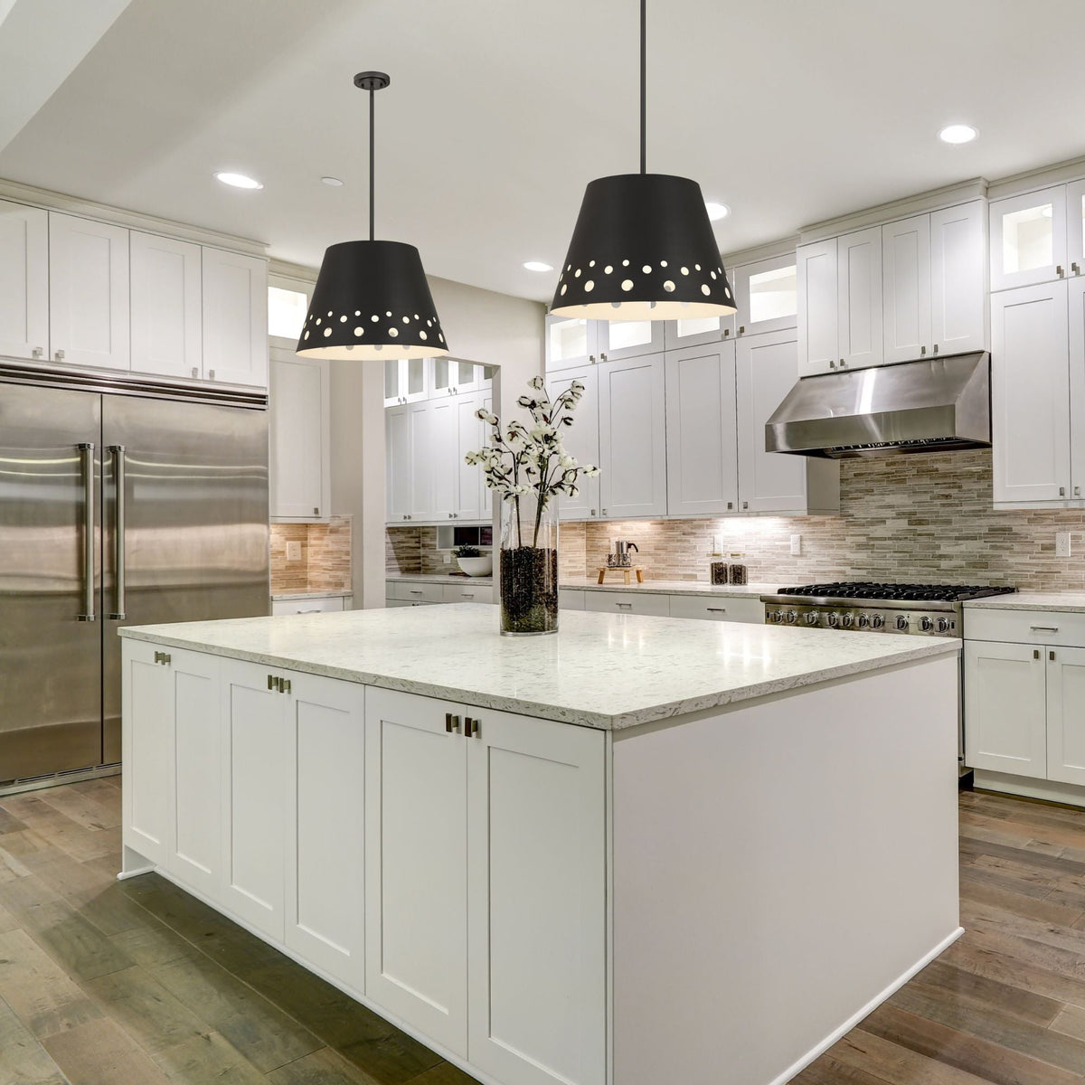 Katie 1 Light Chandelier Matte Black