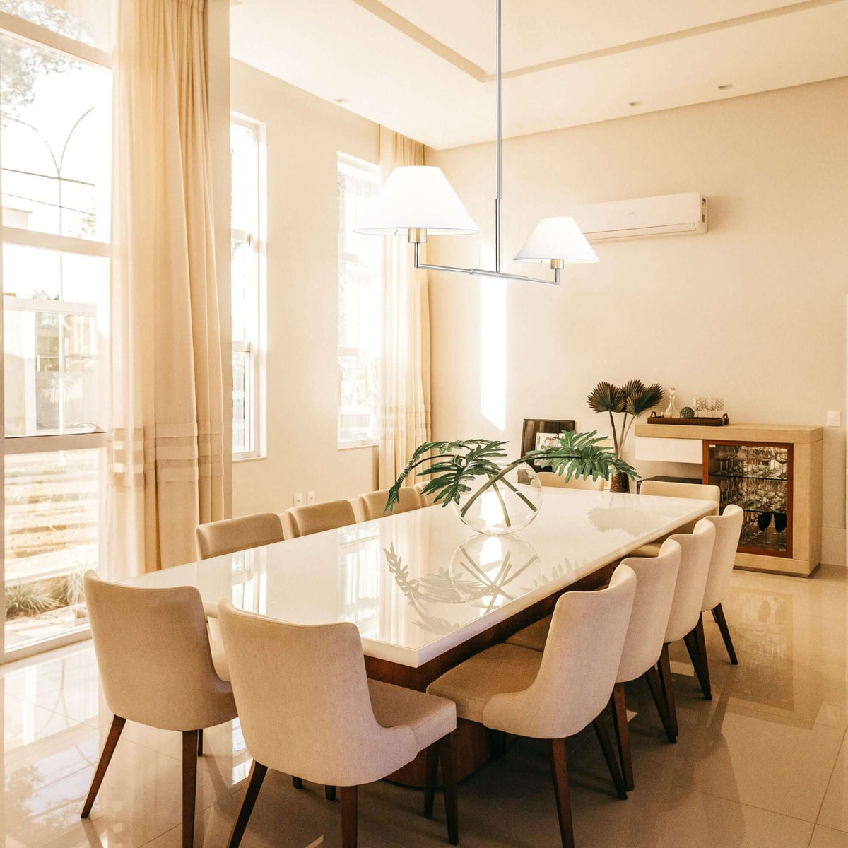 Leila 2 Light Chandelier Brushed Nickel