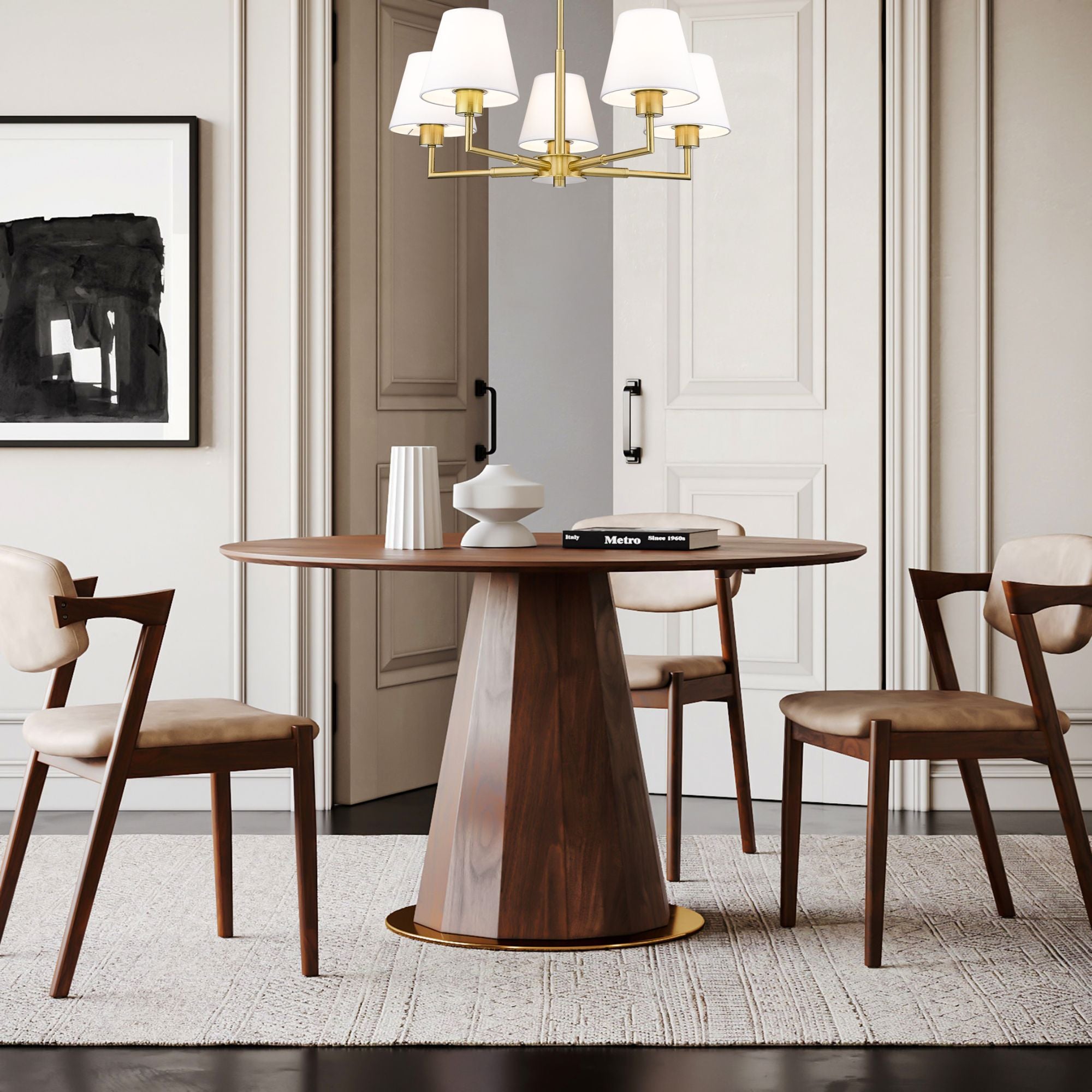 Leila 5 Light Chandelier Luxe Gold