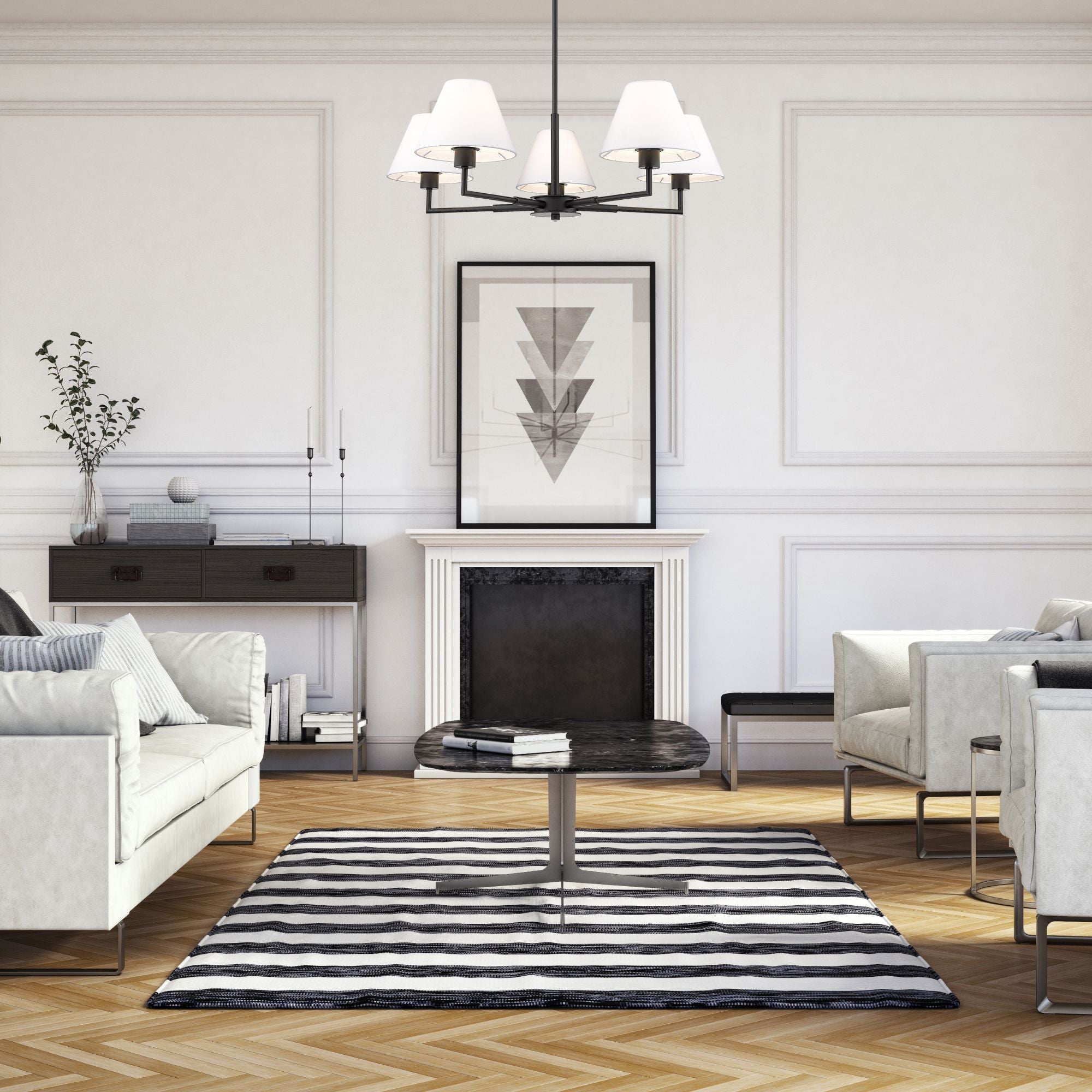 Leila 5 Light Chandelier Matte Black