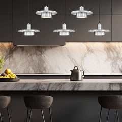Ludo LED 5 Light Linear Chandelier Brushed Nickel
