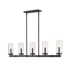 Marlow 5 Light Outdoor Linear Chandelier Matte Black