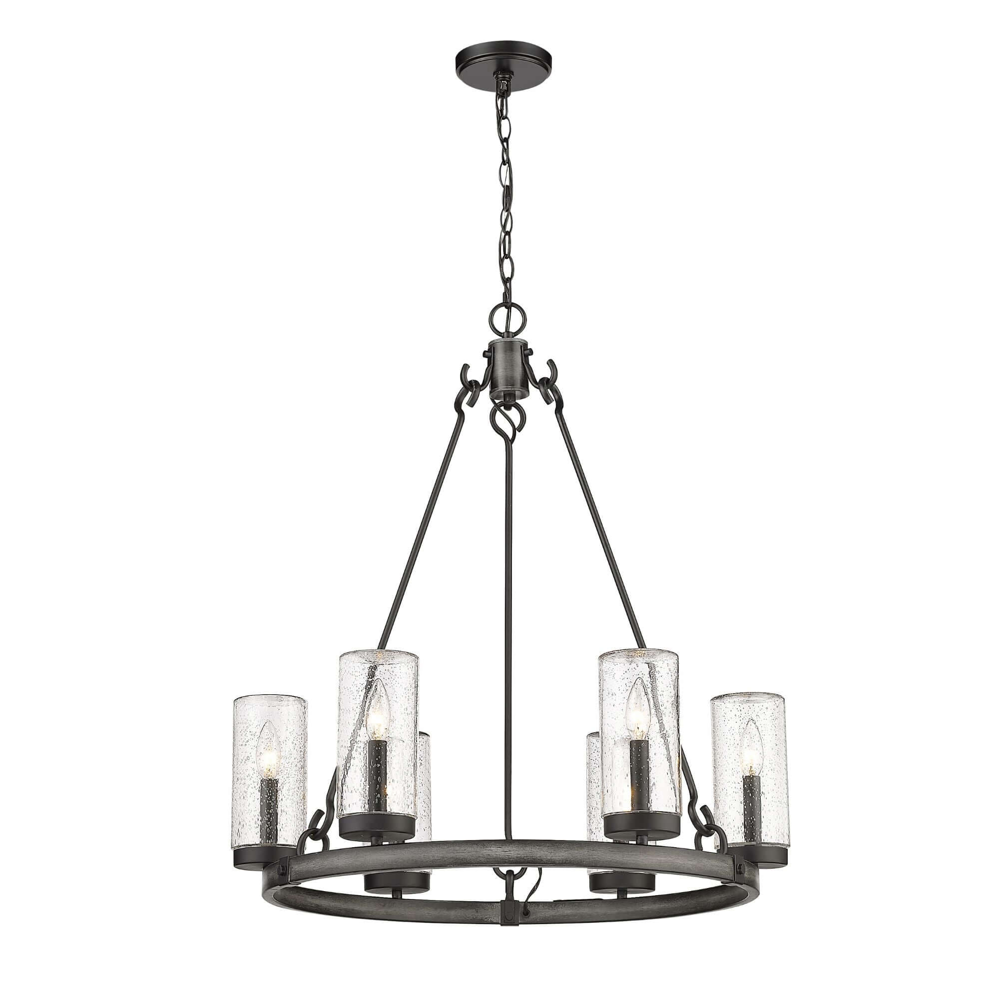 Marlow 6 Light Outdoor Chandelier Ashen Barnboard