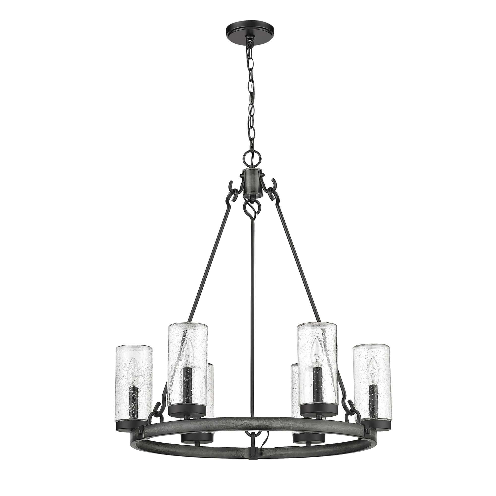 Marlow 6 Light Outdoor Chandelier Ashen Barnboard