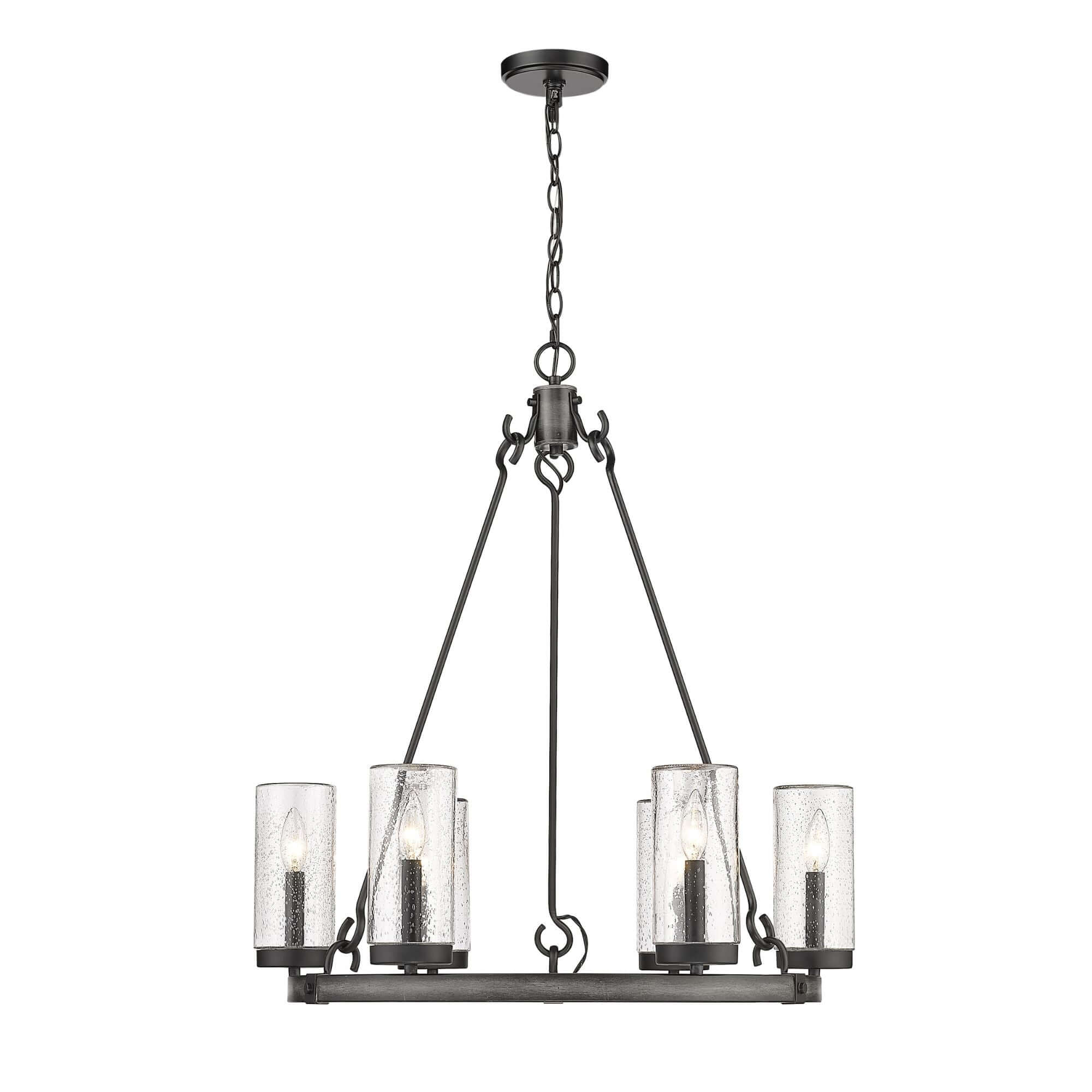 Marlow 6 Light Outdoor Chandelier Ashen Barnboard