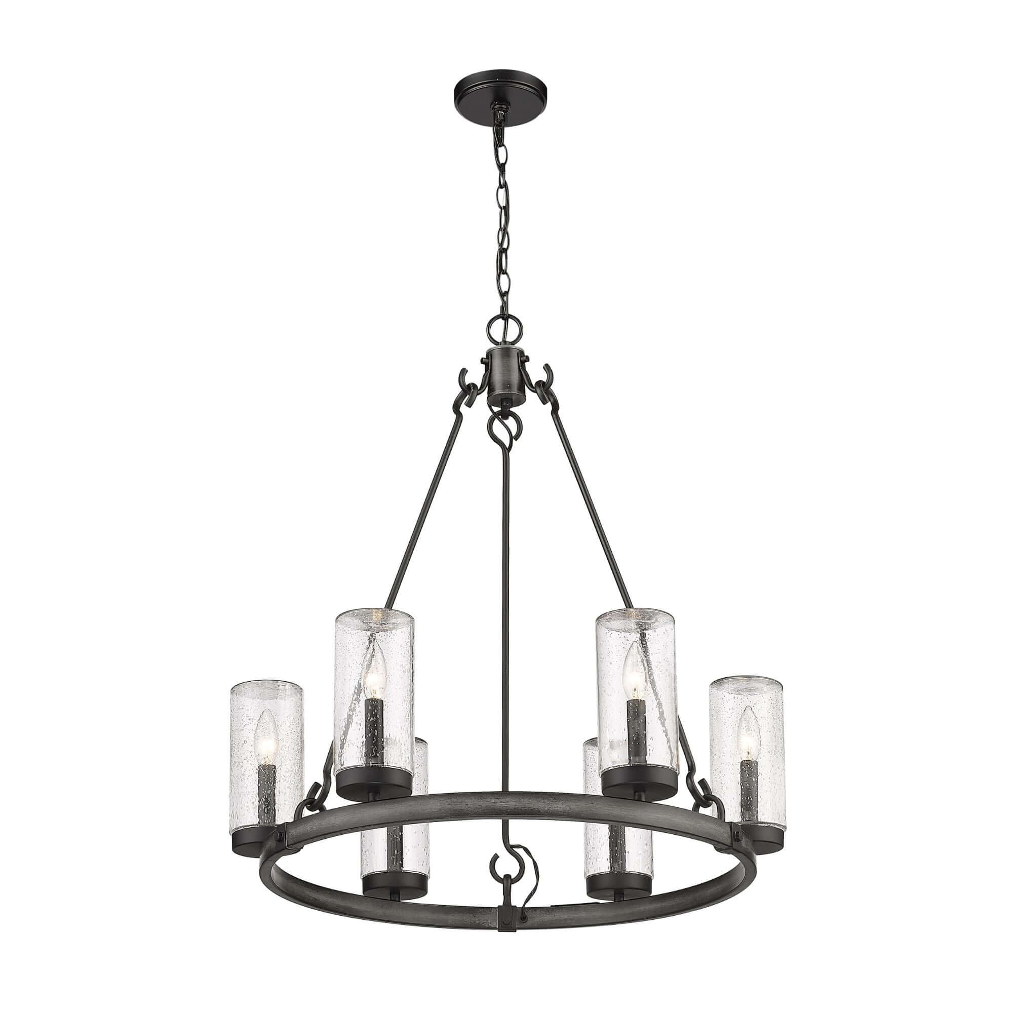 Marlow 6 Light Outdoor Chandelier Ashen Barnboard