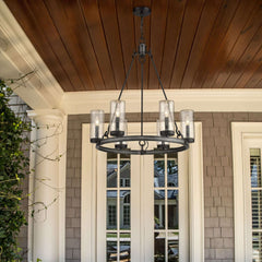 Marlow 6 Light Outdoor Chandelier Ashen Barnboard
