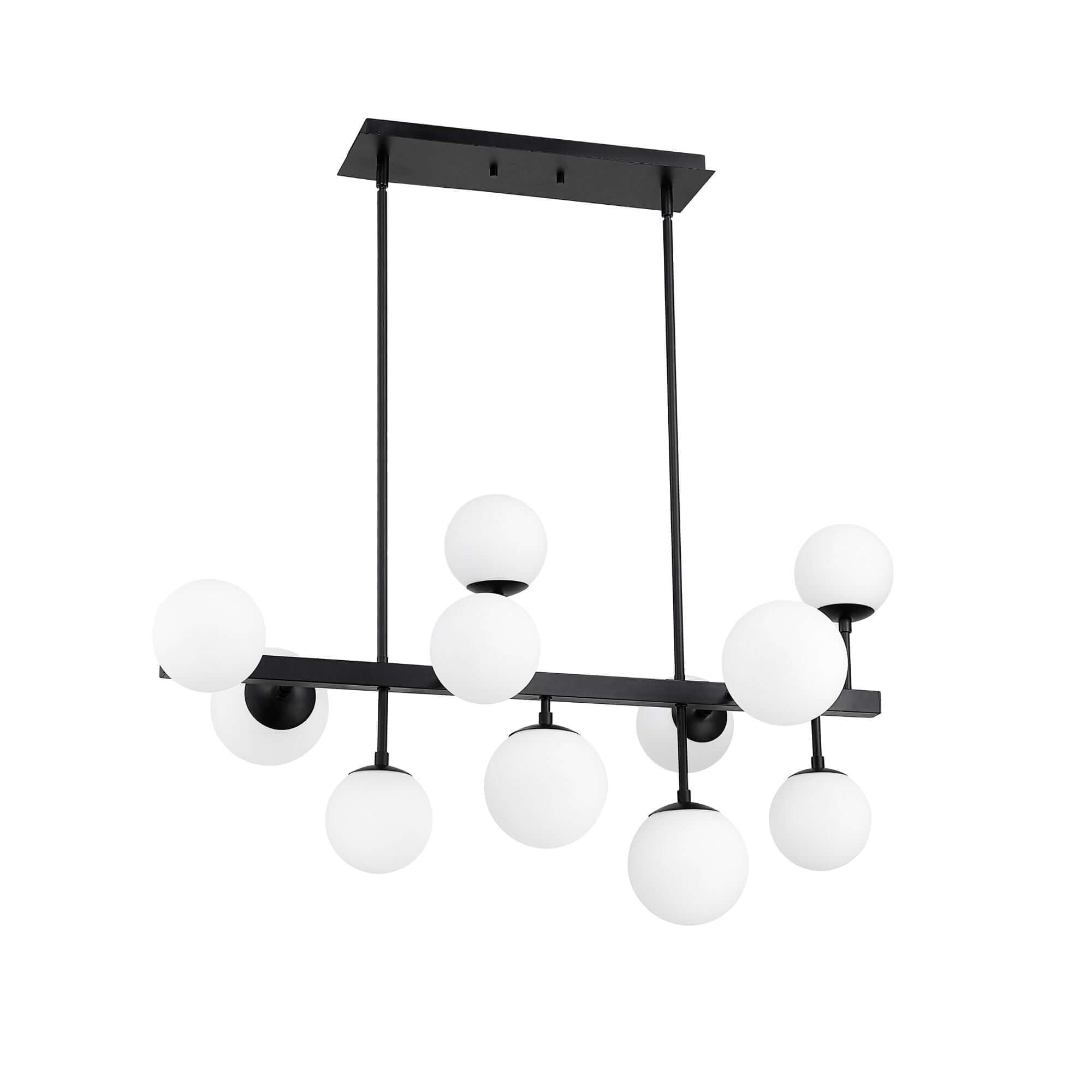 Midnetic 11 Light Linear Chandelier Matte Black