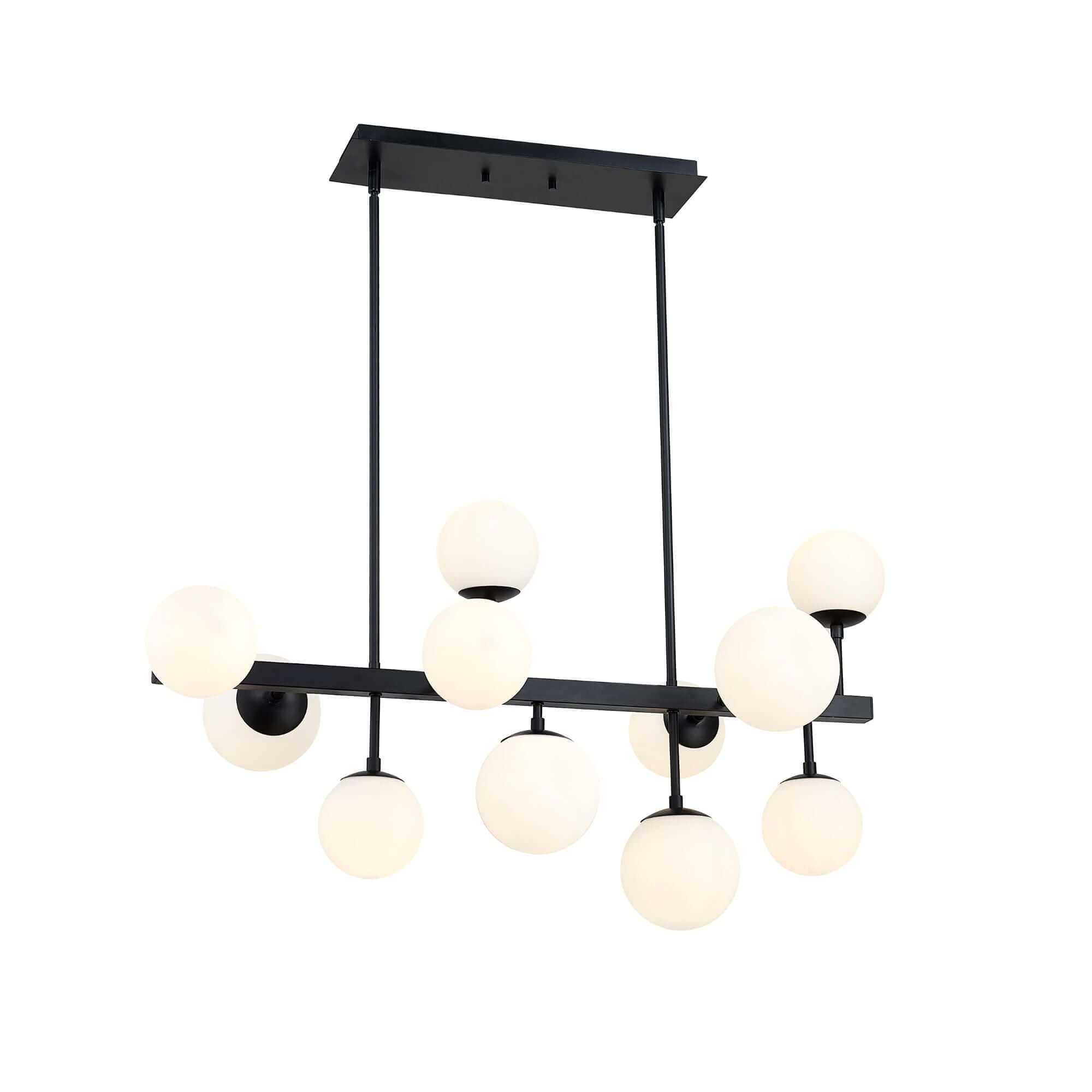Midnetic 11 Light Linear Chandelier Matte Black