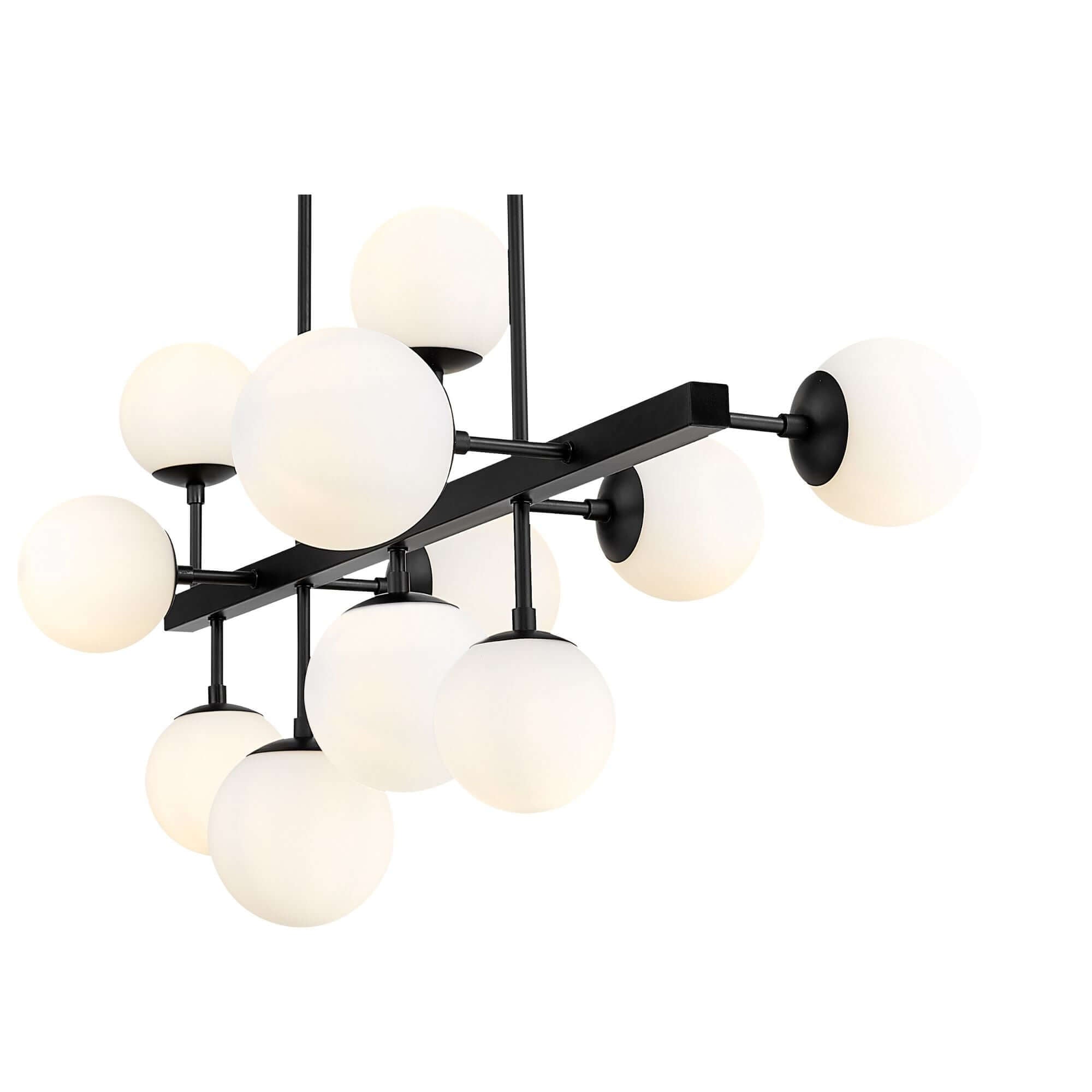 Midnetic 11 Light Linear Chandelier Matte Black