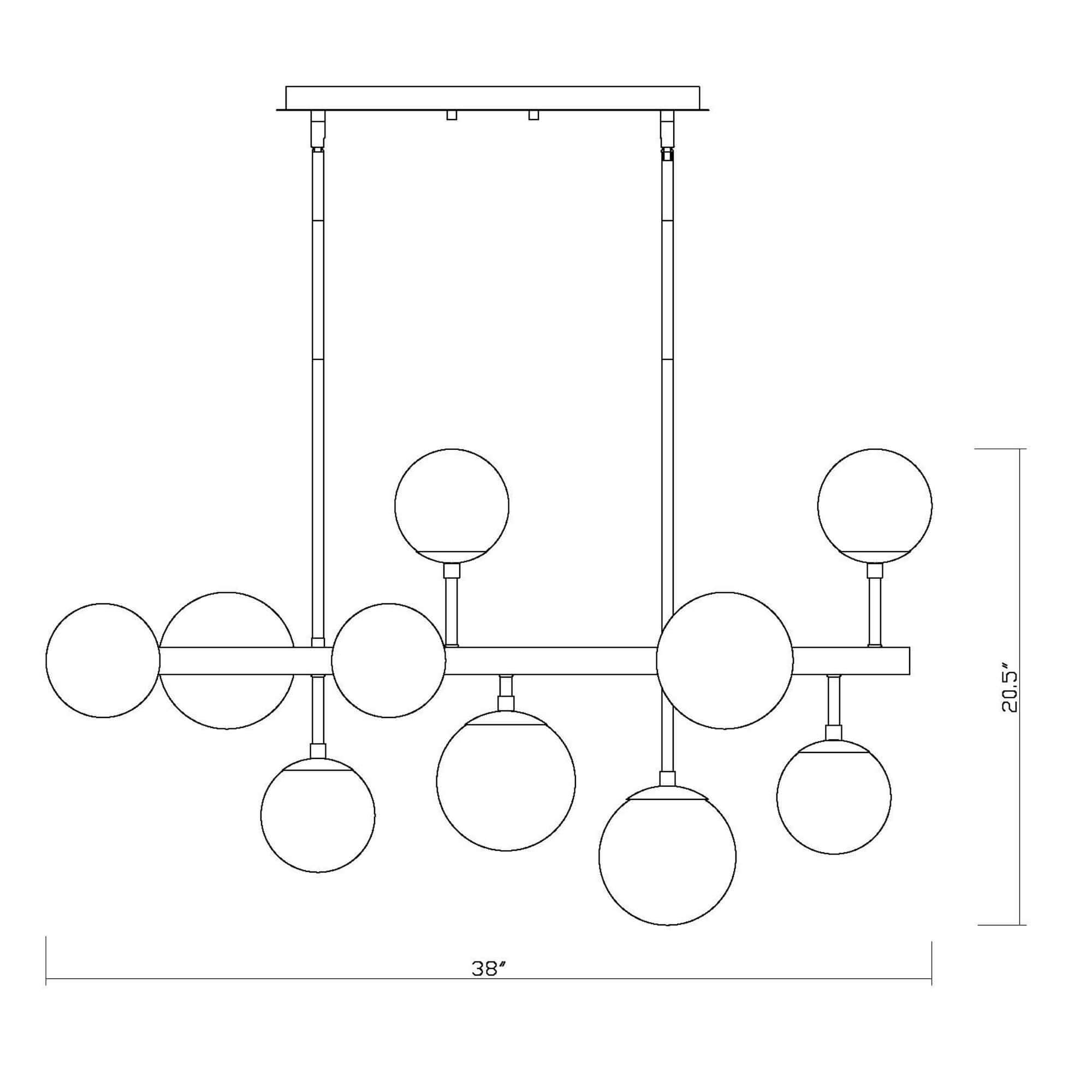 Midnetic 11 Light Linear Chandelier Matte Black