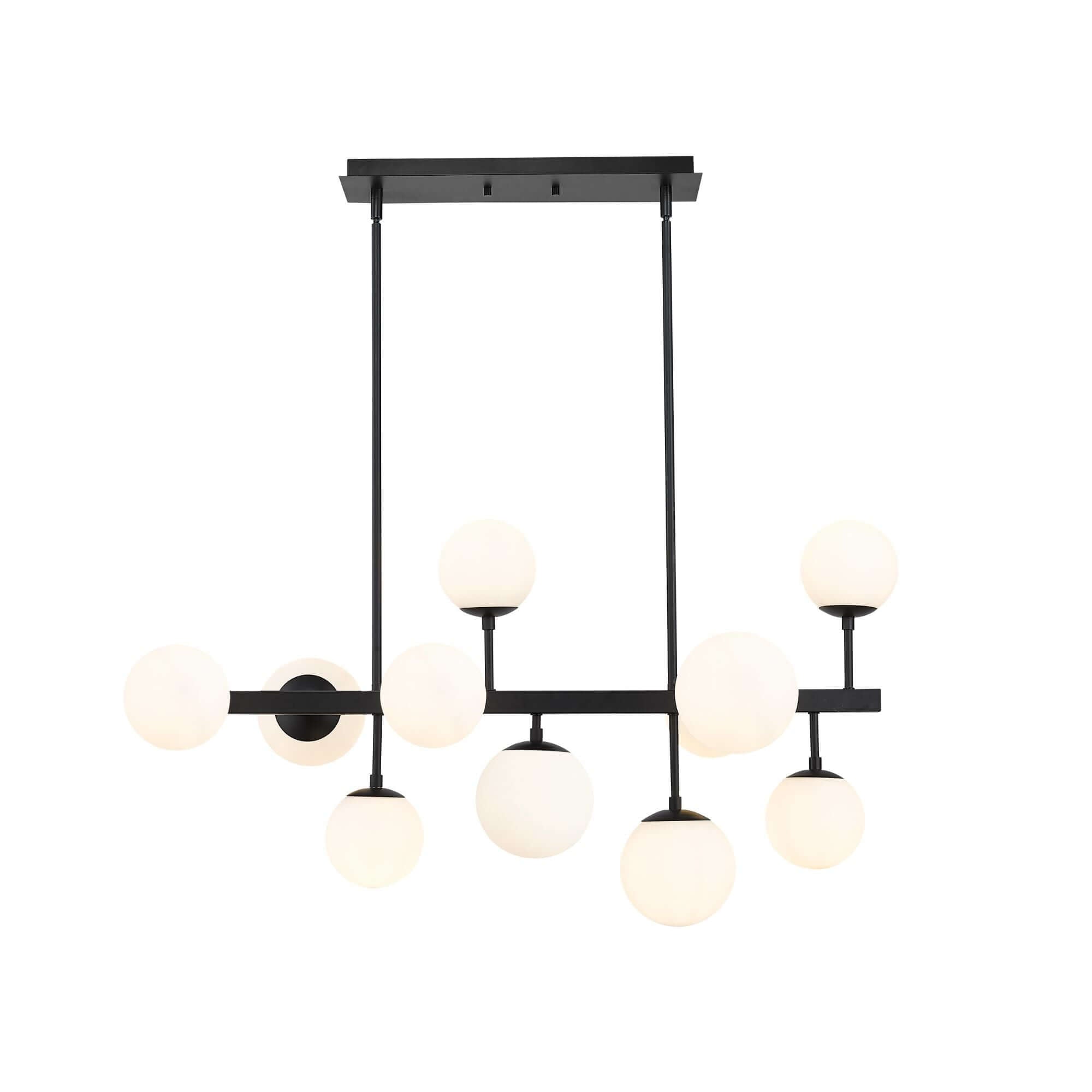 Midnetic 11 Light Linear Chandelier Matte Black