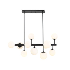 Midnetic 11 Light Linear Chandelier Matte Black