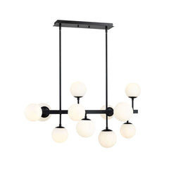 Midnetic 11 Light Linear Chandelier Matte Black