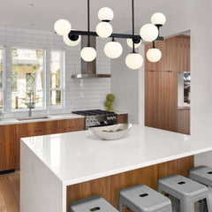 Midnetic 11 Light Linear Chandelier Matte Black
