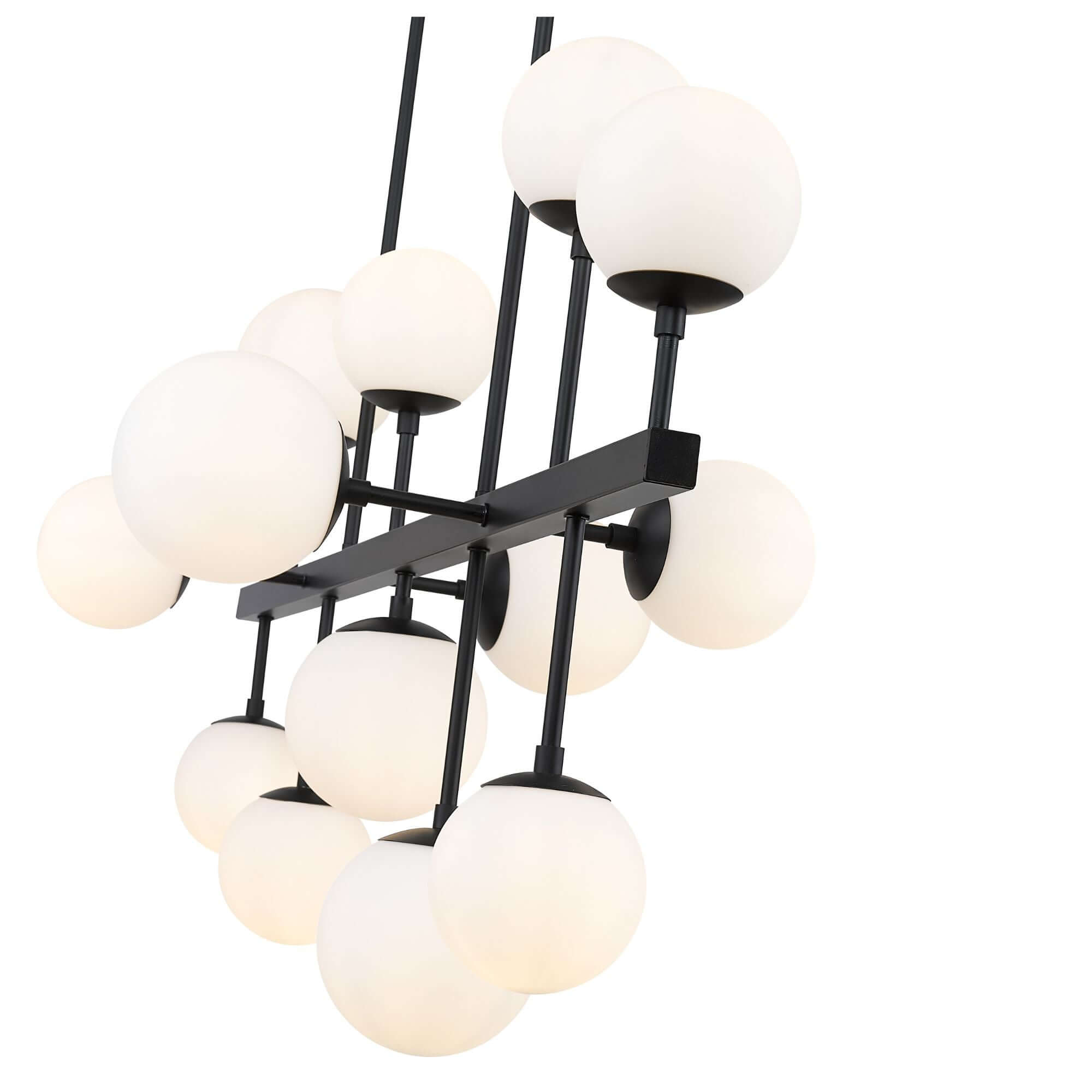 Midnetic 13 Light Linear Chandelier Matte Black