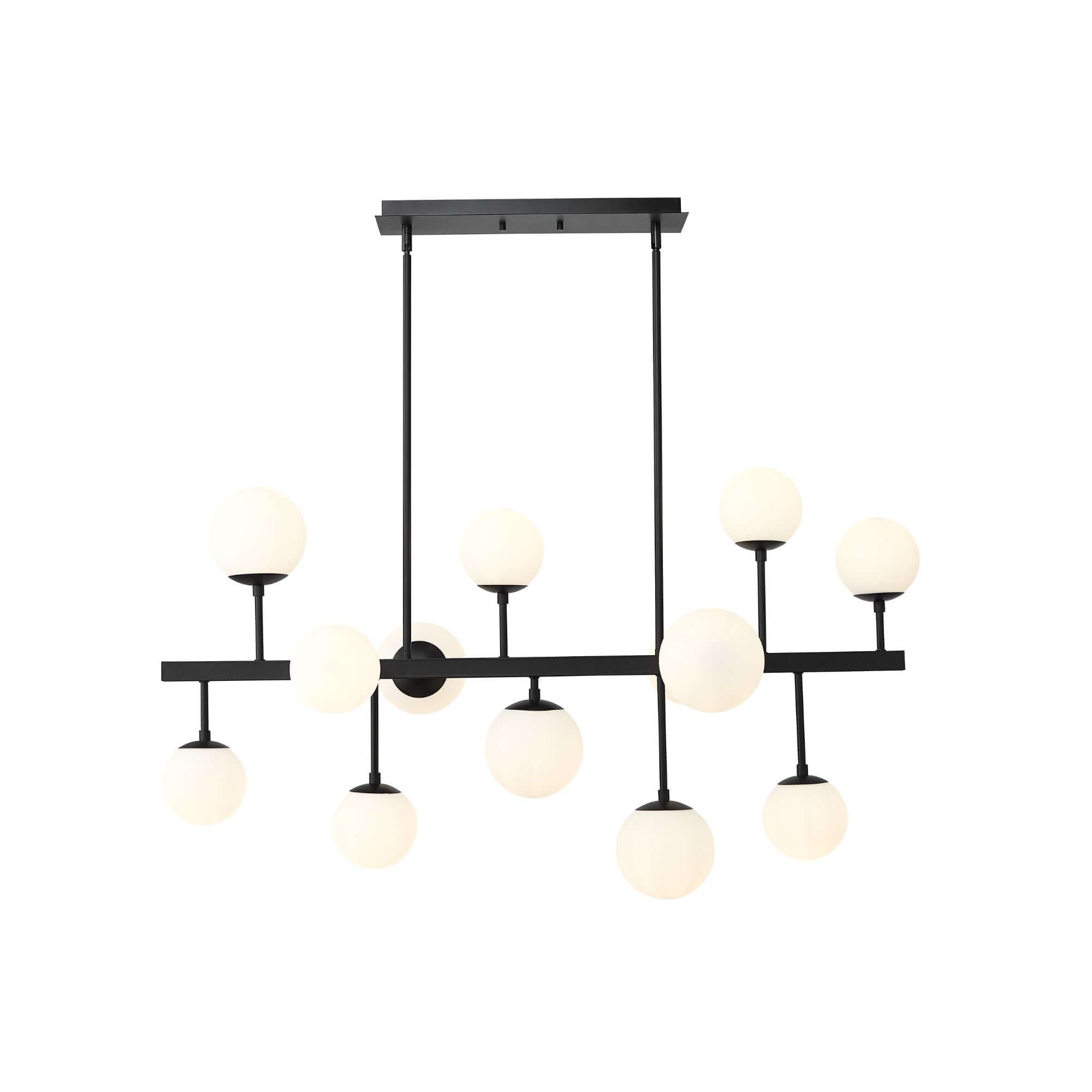 Midnetic 13 Light Linear Chandelier Matte Black