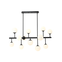 Midnetic 13 Light Linear Chandelier Matte Black