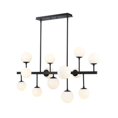Midnetic 13 Light Linear Chandelier Matte Black