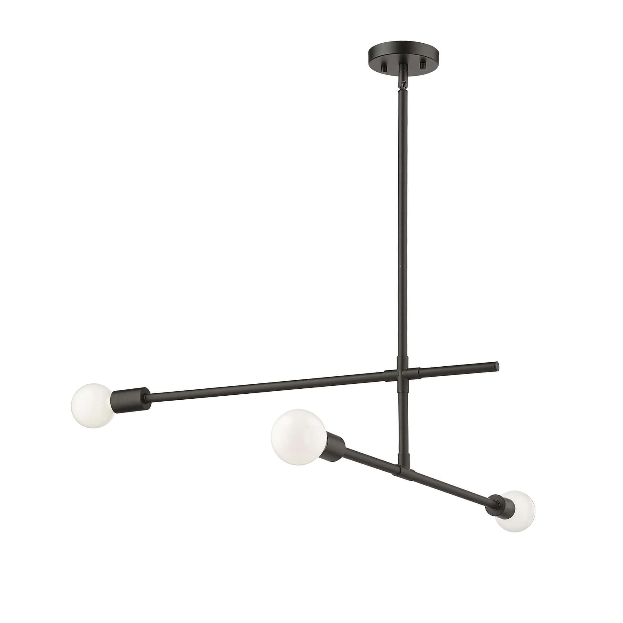 Modernist 3 Light Chandelier Matte Black