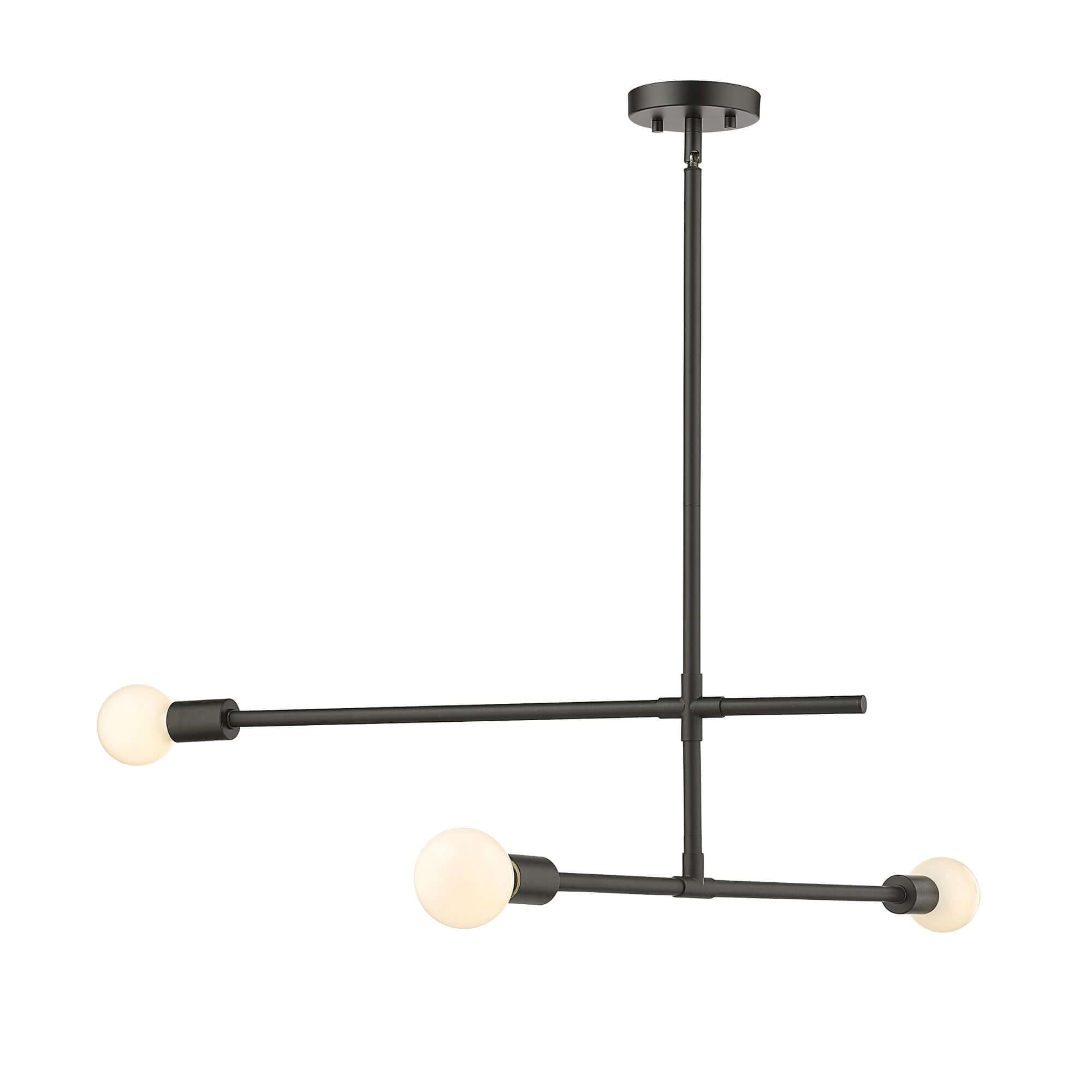 Modernist 3 Light Chandelier Matte Black