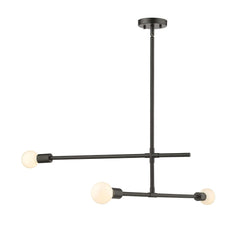 Modernist 3 Light Chandelier Matte Black