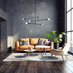 Modernist 5 Light Chandelier Matte Black