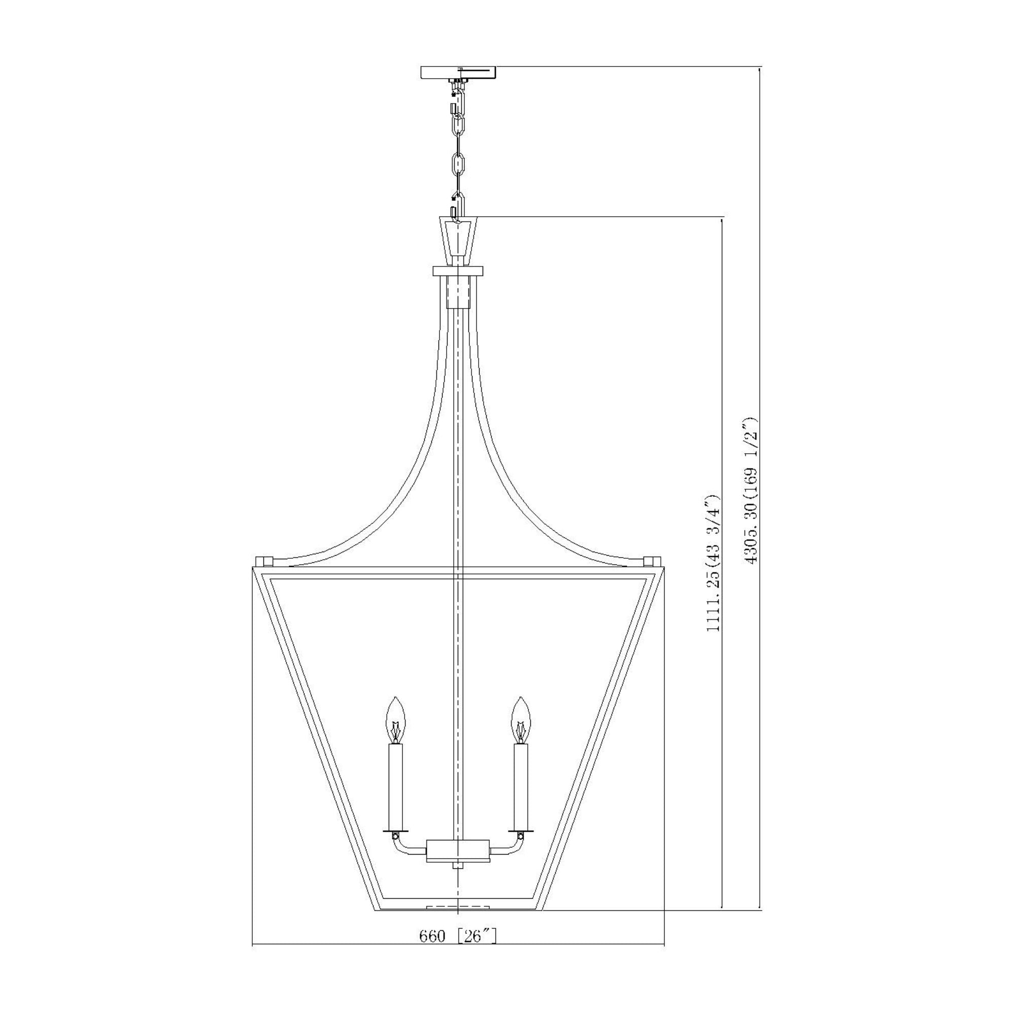 Montalcino 6 Light Chandelier Iron Ore