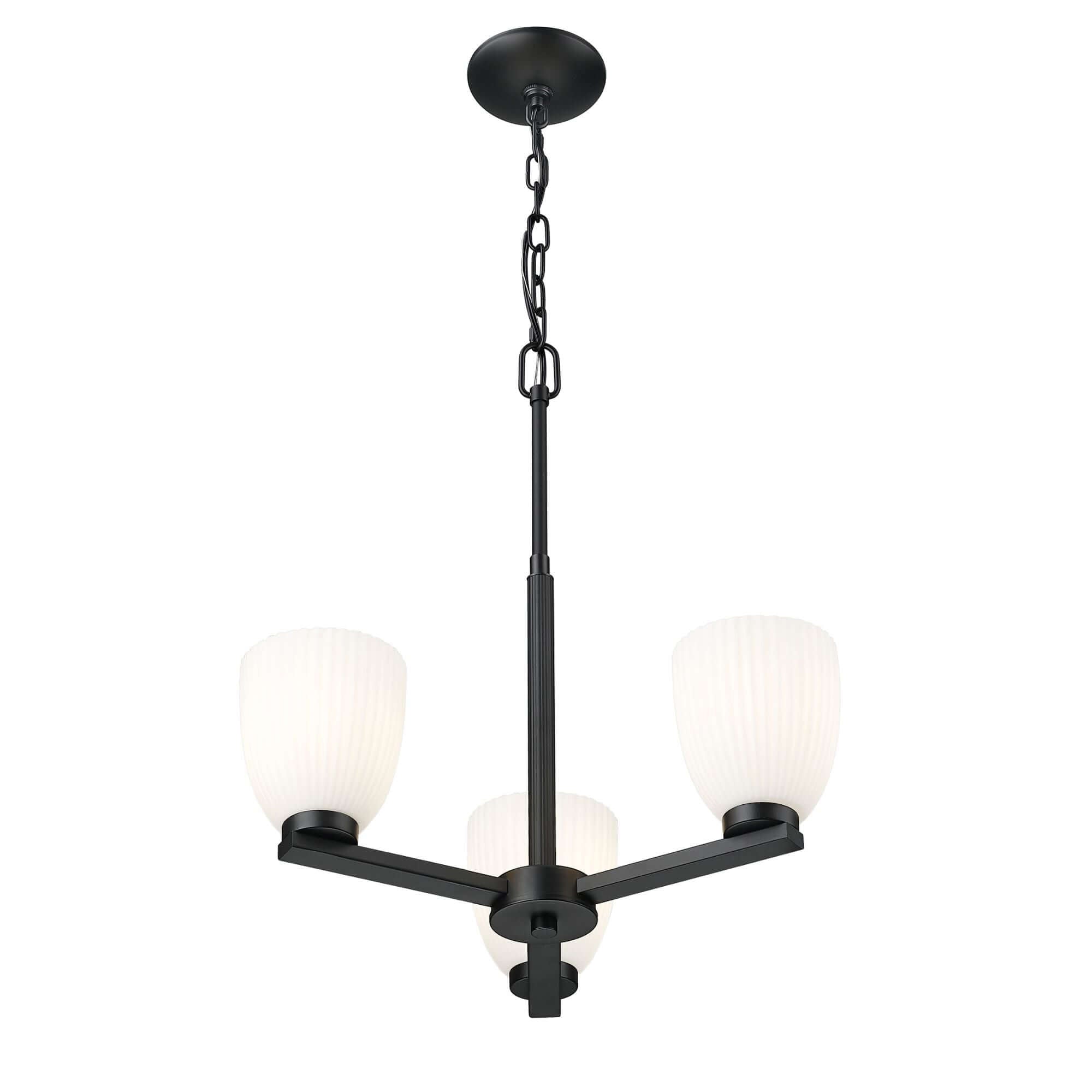 Naya 3 Light Chandelier Matte Black
