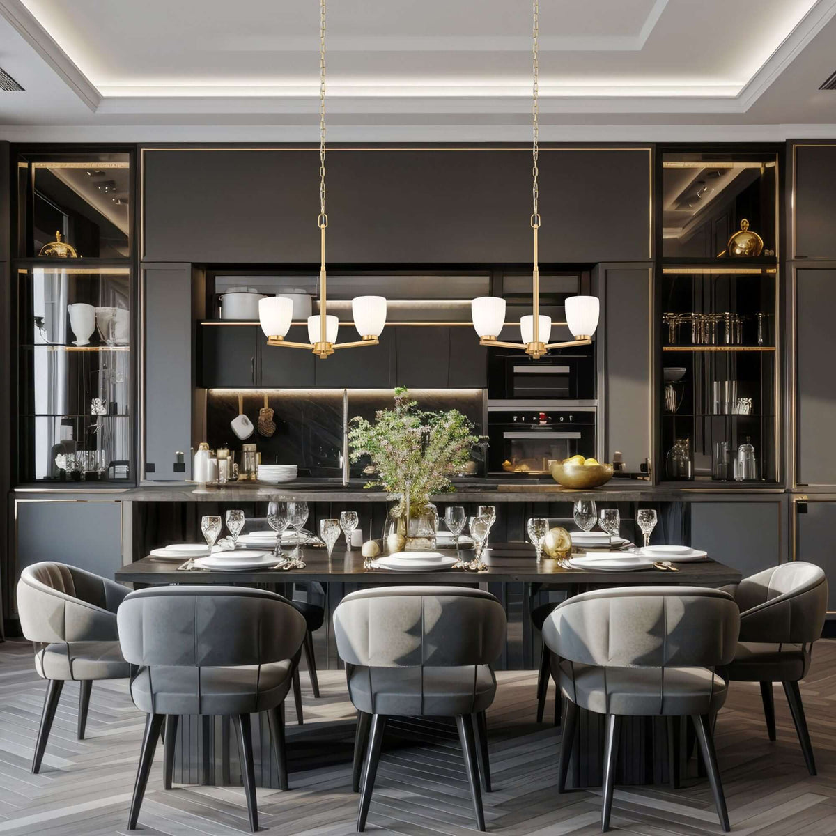 Naya 3 Light Chandelier Modern Gold