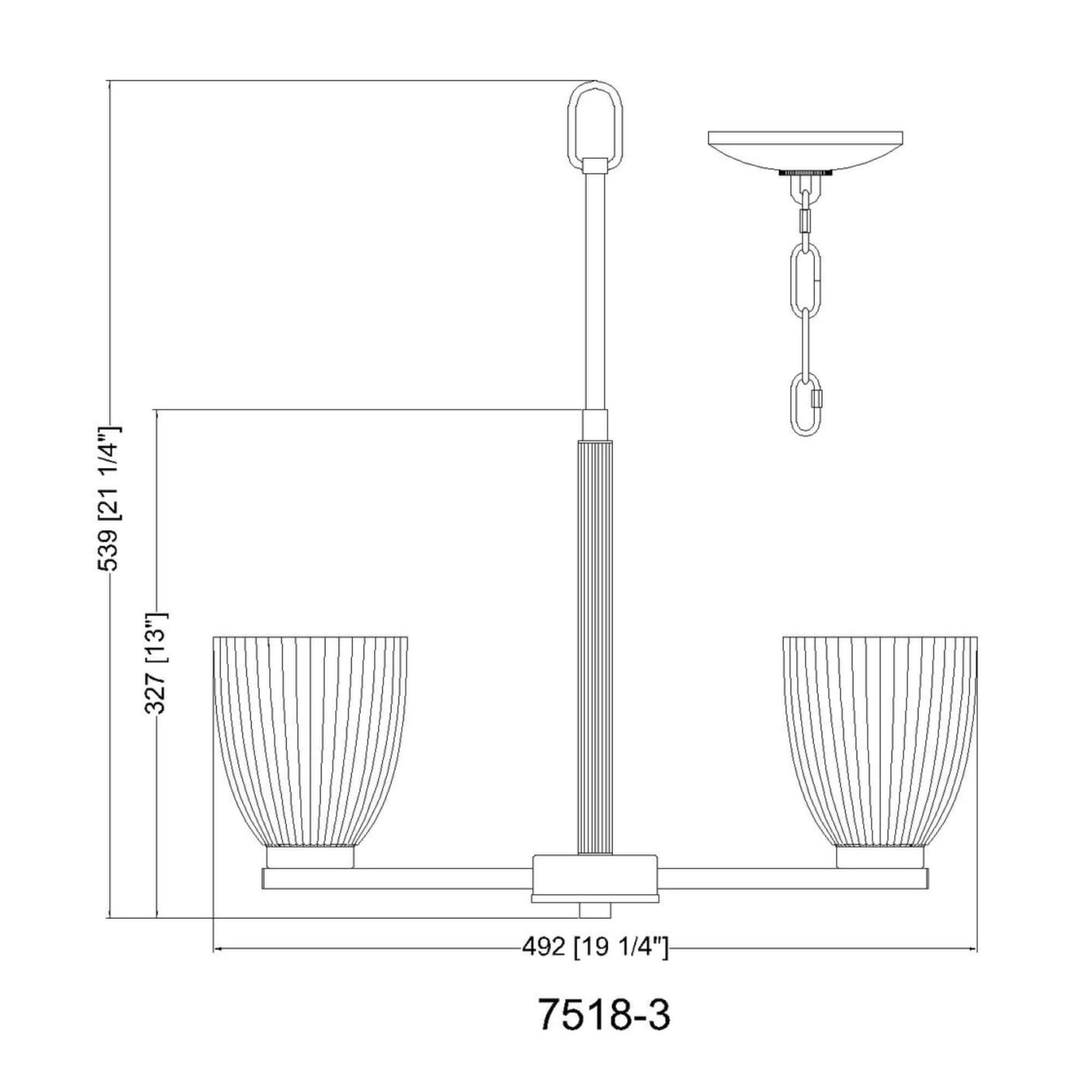 Naya 3 Light Chandelier Modern Gold