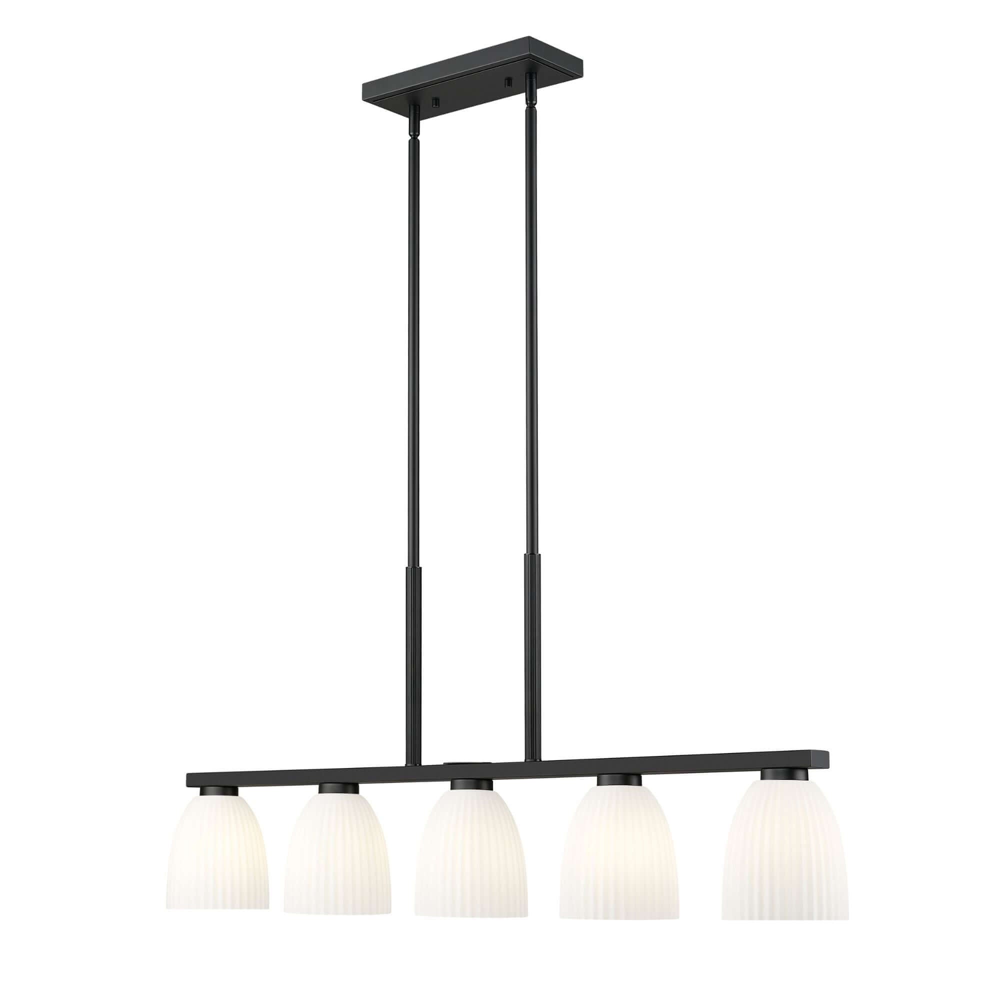 Naya 5 Light Linear Chandelier Matte Black