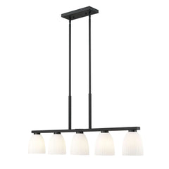 Naya 5 Light Linear Chandelier Matte Black