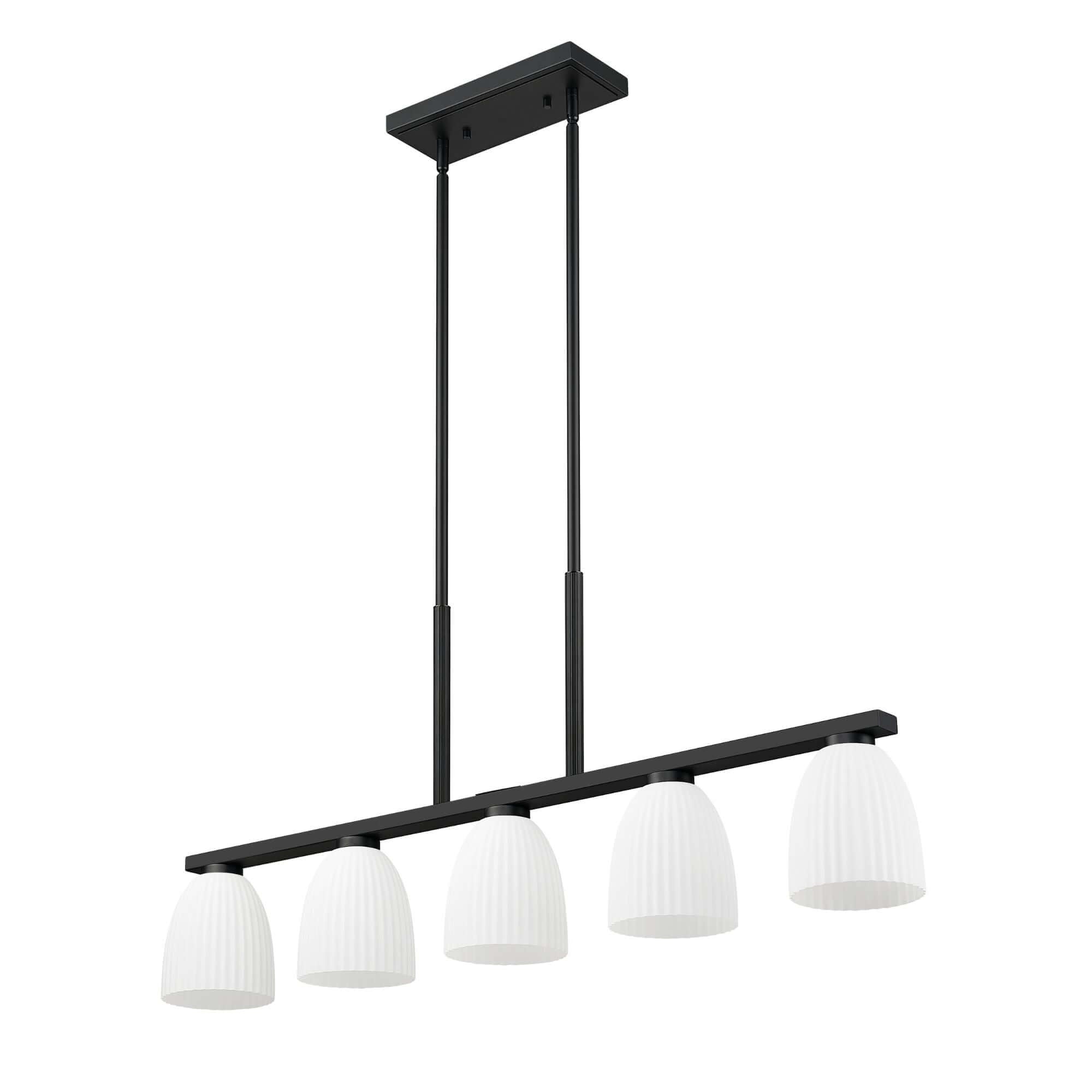 Naya 5 Light Linear Chandelier Matte Black